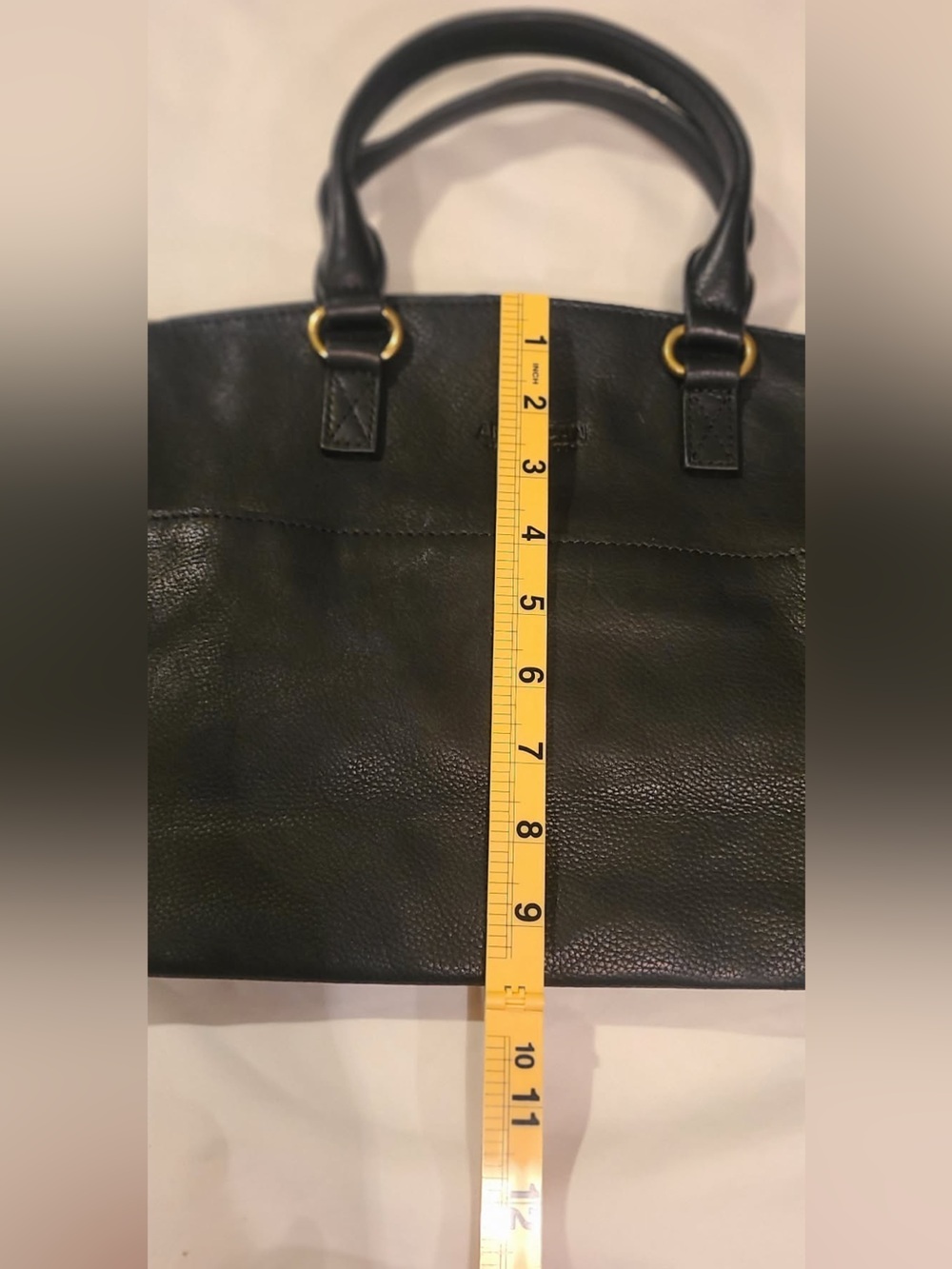 American Leather Co Black Carrie Dome Tote without shoulder strap NWT - Picture 7 of 11